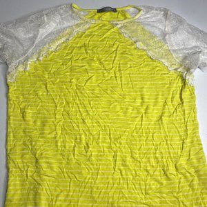 Love Appella yellow striped lace top